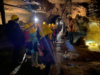 Zdjęcie w kopalni z przewodnikiem
